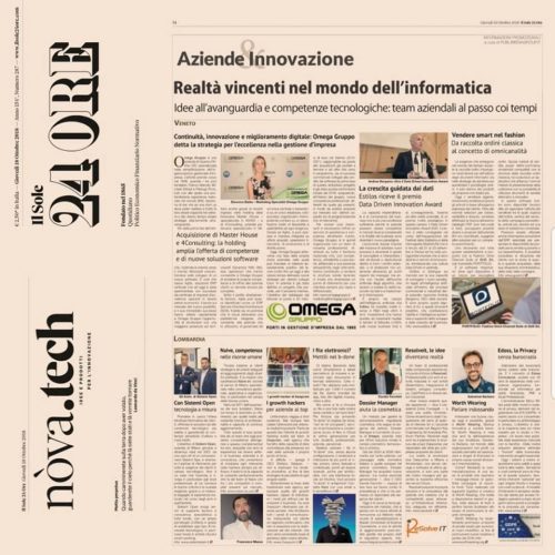 Il Sole 24 Ore: Omega Gruppo guida l’innovazione d’impresa